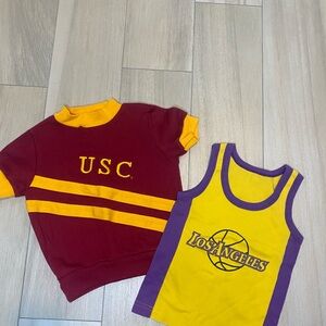 Vintage USC & Lakers kids tops 70’s style & 90’s unisex preowned 4T Kobe #8
